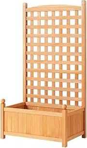 [GREEN FINGERS] Garden Bed Wooden Planter Box, Gardening Supplies Plant Containers Patio, 64 x 35 x 115cm Vertical Containerized Raised Beds Rectangle for Vegetables Flowers Herbs