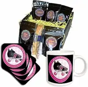 3dRose cgb_28507_1 Derby Chicks Roll with It Pink Black Roller Skate-Coffee Gift Basket, Multicolor