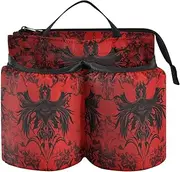Travel Drink Holder Folding Angel Red Death Flight Cup Holder Hold Two Coffee Mugs for Travelling Women Men