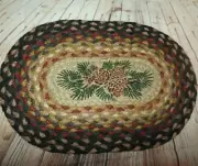 Capitol Earth Rugs Woven Jute Placemat Pinecone Redberry Black Rust Tan 10"x15"