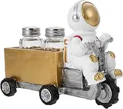 1 Set Astronaut Figurine Spice Jar Resin Decorative Shaker Holder for Kitchen Unique Space Themed Table Decor Easy to Clean and Maintain Present for Friends and Family