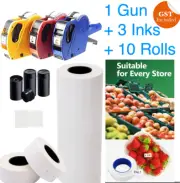 Price Pricing Gun Labeller + Rolls Labels + 3 Inks