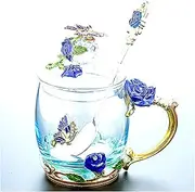 Beer Mug 320 / 350ML Beautiful Enamel Cup Glass Household Set Flower Tea Crystal Coffee Cup Beer Mug Couple Wedding Gift Beer Mugs (Size : G1)