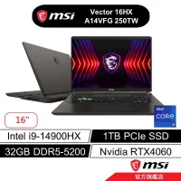 在飛比找蝦皮商城優惠-msi 微星 Vector 16HX 250TW 16吋 電