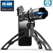 APEXEL Powerful Telephoto Lens 20-40X Telescope HD Phone Camera Lens With Tripod