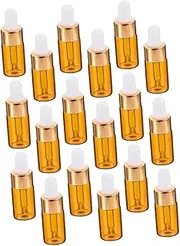 LALADEFIEE 25pcs 3ml Multipurpose Glass Bottles Refillable Dropper Bottles Glass Sub Bottle