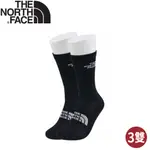 【THE NORTH FACE 運動襪-三入組《黑》】7WI2/吸濕透氣/中筒襪/運動襪/戶外襪/登山襪/排汗襪