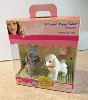 New Barbie Pet Lovin Puppy Twins Poodles With Accessories Sealed 1999