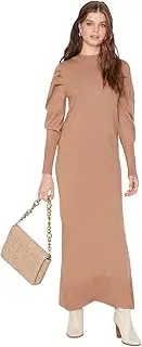 [Trendyol] Women's Woman Modest Regular Standard Standing Collar Knitwear Dress