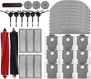 Compatible for Roborock S8 MaxV Ultra Robot Vacuum Spare Parts Main Side Brushes Mop Cloths HEPA Filters Dust Bags Accessories(Combination Set 35pcs)