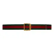 Gucci Web Stripe Red and Green Canvas Belt Size 75/30 NEW