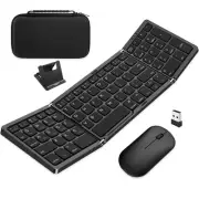 Foldable Keyboard and Mouse, Folding Wireless Keyboard Mouse Combo with Porta...