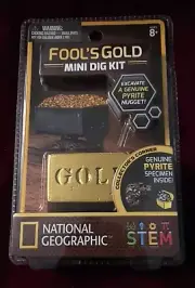 National Geographic Fool’s Gold mini dig kit. STEM Activity. NIB