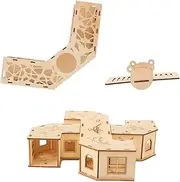 1Set Wooden Hamster Maze Pet Labyrinth with Seesaw for Animals Durable Plaything for Hamsters Mice More Promotes Exercise Fun Activities