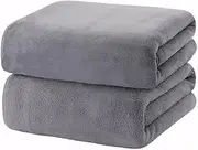 Microfiber Bath Towels 2 Pack(27.55'' x 55.11'') - Ultra Soft Towel Set,Highly Absorbent,Quick Drying Bath Towels Large for Body, Sport, Yoga, SPA, Fitness by H HOME-MART- Grey Bath Towel Set