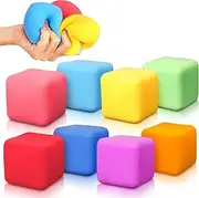 Stress Cube Fidget Toys for Kids and Adults, Squeeze Stress Balls for Anxiety Relief, Squishy Sensory Fidget Balls (8 pcs)