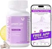 Premom Multivitamin for Women - Prenatal Formula Vitamin Supplements: Methyl Folate + Iron + Biotin + Zinc + 27 Nutrients, Choline + B complex Conception Fertility Prenatal Vitamins