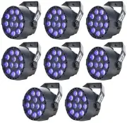 8 Eliminator Mini Par UV LED DMX Par Can Blacklights For DJ/Stage/Clubs/Bars ADJ