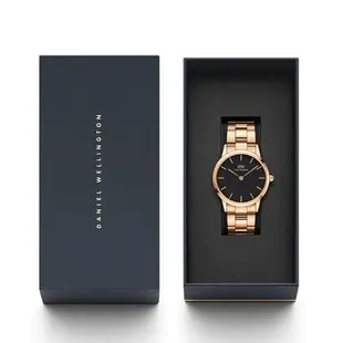 【Daniel Wellington】Iconic DW00100210 簡約時尚 鋼錶帶女錶 黑/玫瑰金 36mm DW女錶