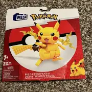 New Mega Construx Pokemon Pikachu Figure Building Blocks Set - 211 Pieces