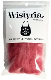 Wool Roving 12" .22oz Berry