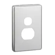 Clipsal Classic C2000 Series Plate Cover Single Powerpoint Brushed Aluminium - C2015C-BA