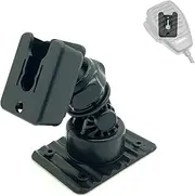 LycoGear Multi Angle Adhesive Dashboard and Console Holder Mount for All Ham CB Radio Microphone Mic Hanger with Adhesive Back, Pre Drill Holes & Single T Tab Connection, MT-D9+KLP-X2