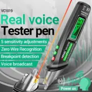 VC1019 Red Laser Test Pen Voice Broadcast Voltage Detector Tester Meter Tool