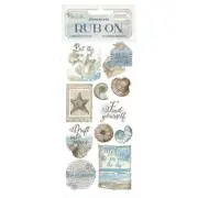 Stamperia - SILENT SEA - SEA SHELLS - RUB ON - 4" x 8.5"