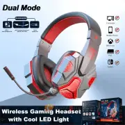 Wireless Gaming Headset Headphones Surround w/Mic For PC Laptop PS4 PS5 Xbox One