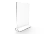 5.5x8.5 Acrylic Sign Holder Clear Table Tent T Shape Sign Stand Ad Menu Display