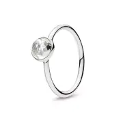 PANDORA April Droplet Ring, Rock Crystal 191012RC, Size 9 (EU 60)