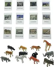 Animal Match Cards - Educational Flash Cards with Miniature Animal - Animal Match Cards Made of Paper, Safe and Ec-Friendly for