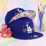 New Era Los Angeles Dodgers Watercolor Floral 59FIFTY Fitted Hat Cap Size 7 1/2