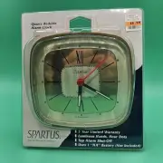 Spartus Quartz Bedside Alarm Clock Beige Vintage Plastic Battery Power BRAND NEW