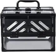 Folpus Makeup Case Organizer Manicure Box Carrying Suitcase Cosmetic Storage Box Vanity Case for Home Traveling Makeup Artists Women