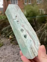 Blue Aragonite Tower / Wand Crystal : Hope : Compassion : Empathy AAA+ 316g 11