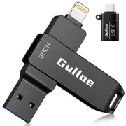 512GB iPhone Flash Drive for Photos, Memory Stick Storage File Data Backup, C...