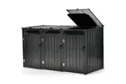 PLANTCRAFT Triple Steel Wheelie Garbage Bin Storage Shed, Enclosure with 3 Opening Doors