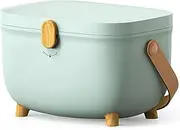Oval Medicine Storage Box,Medicine Storage Box,Plastic Double Layers Multi Grid Large Capacity Medical Box Organizer,First Aid Container Bin for Home Dorm Office (Green)