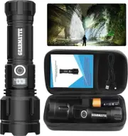 Tactical Flashlights High Lumens,Super Bright LED Flashlight Rechargeable wit...