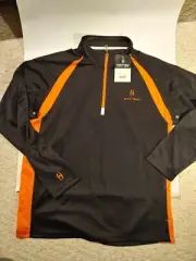 NEW black orange harrow elite team pullover 3/4 zip XL