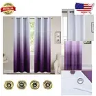 Elegant Purple Ombre Blackout Curtains - Machine Washable, Grommet Top, 2 Panels