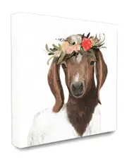 Stupell The Stupell Home Decor Collection Springtime Flower Crown Long Ear Baby Goat