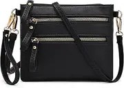 [AMELIE GALANTI] Small Crossbody Bags for Women, Purses and Handbags Leather Lightweight Shoulder Bag with Wristlet and Tassel