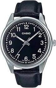 [Casio] MTPV005L-1B4 Unisex Black Analog Watch with Black Band