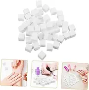 Beatifufu Nail Sponge 100pcs Manicure Tools Blush Sponge Nail Art Tools Powder Puff French Tip Tool White Mini Tofu Cubes Nail Polish Sponge