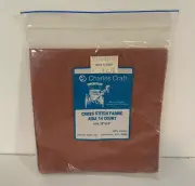 Charles Craft 12" x 18" Red 14 Count Aida Cloth Cross Stitch Fabric Vtg