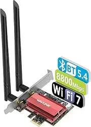 WAVLINK PCIe WiFi 7 BE8800 Network Card with Bluetooth 5.4, 2025 Tri-Band BE200 Wireless Adapter for Windows 11/10(64bit), Only Support Intel Motherboard, Not Compatible with AMD
