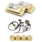 Gold Set ProBucker Guitar Pickups w/Wiring Harness Pots w/3Way Switches w/Knobs